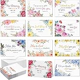Affrolling 50 Pack Spring Religious Christian Thank You Cards Bulk with Scripture Envelopes Stickers Bible Verse Greeting Cards Encouragement Inspirational Baptism Notes 4x6 Inch, Watercolor Flower