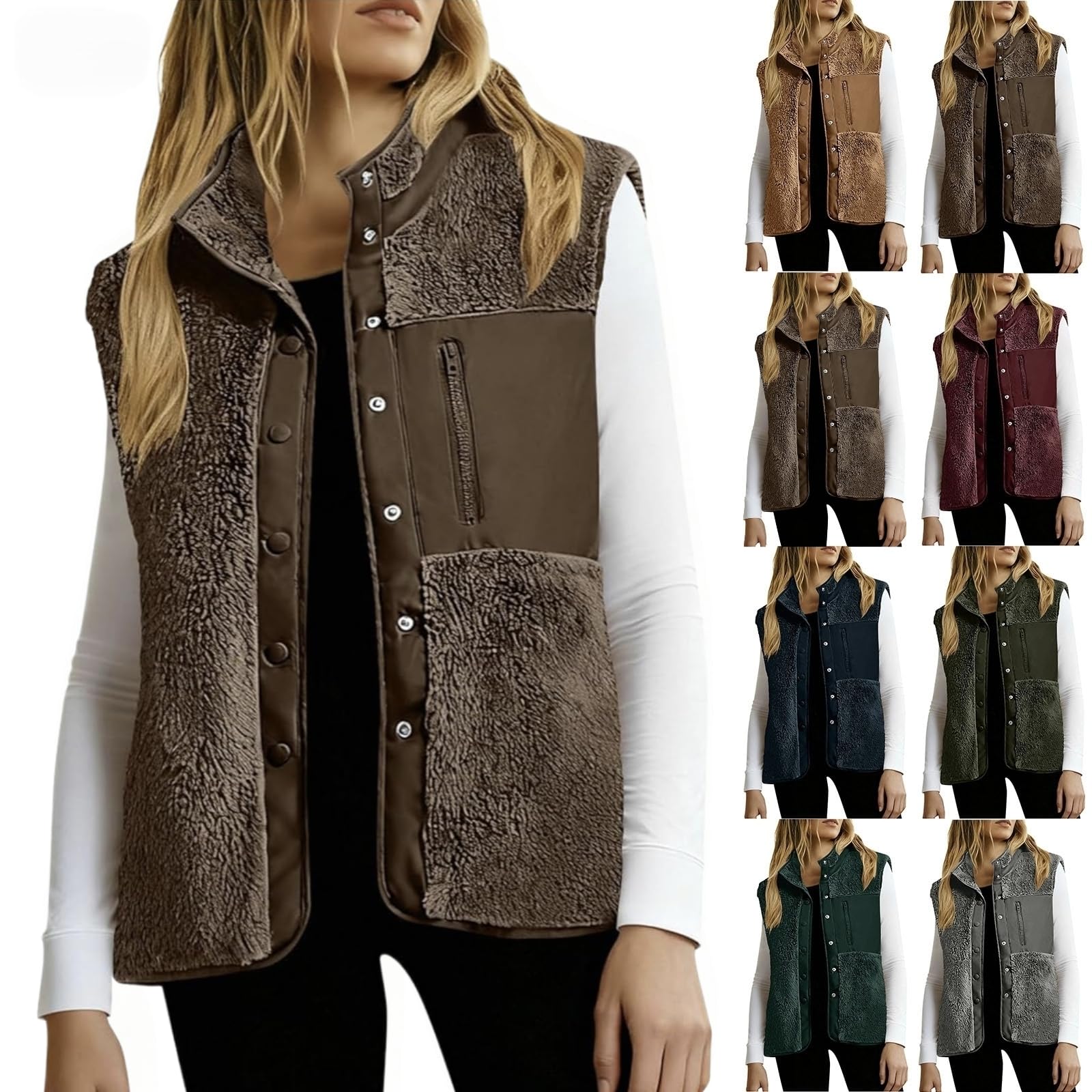 Vest for Women Fall Winter Fleece Plus Size Sleeveless Vests Jacket Fashion Lightweight Soft Warm Coats Clothing