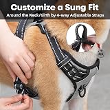 PoyPet No Pull Dog Harness Reflective Vest with 2 Attachments Grey S view 5