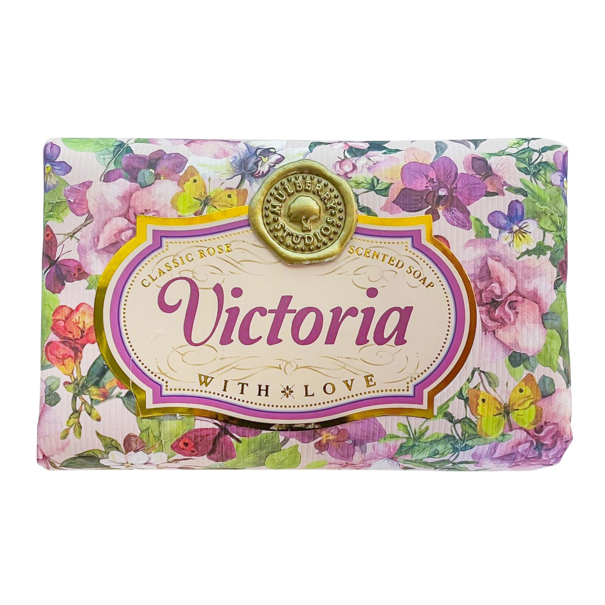 Victoria - Gift Soap Bar For Her Birthday Rose Scent Mum Grandmother Cleanser Lather Present Girl