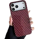 ZTOFERA Magnetic Case for iPhone 17 Pro Max, Compatible with Magsafe, Polka Dot Aesthetic Phone Case Cute for Girl Women, Hard PC+Soft TPU Protective Phone Cover for iPhone 17 Pro Max-Wine Red
