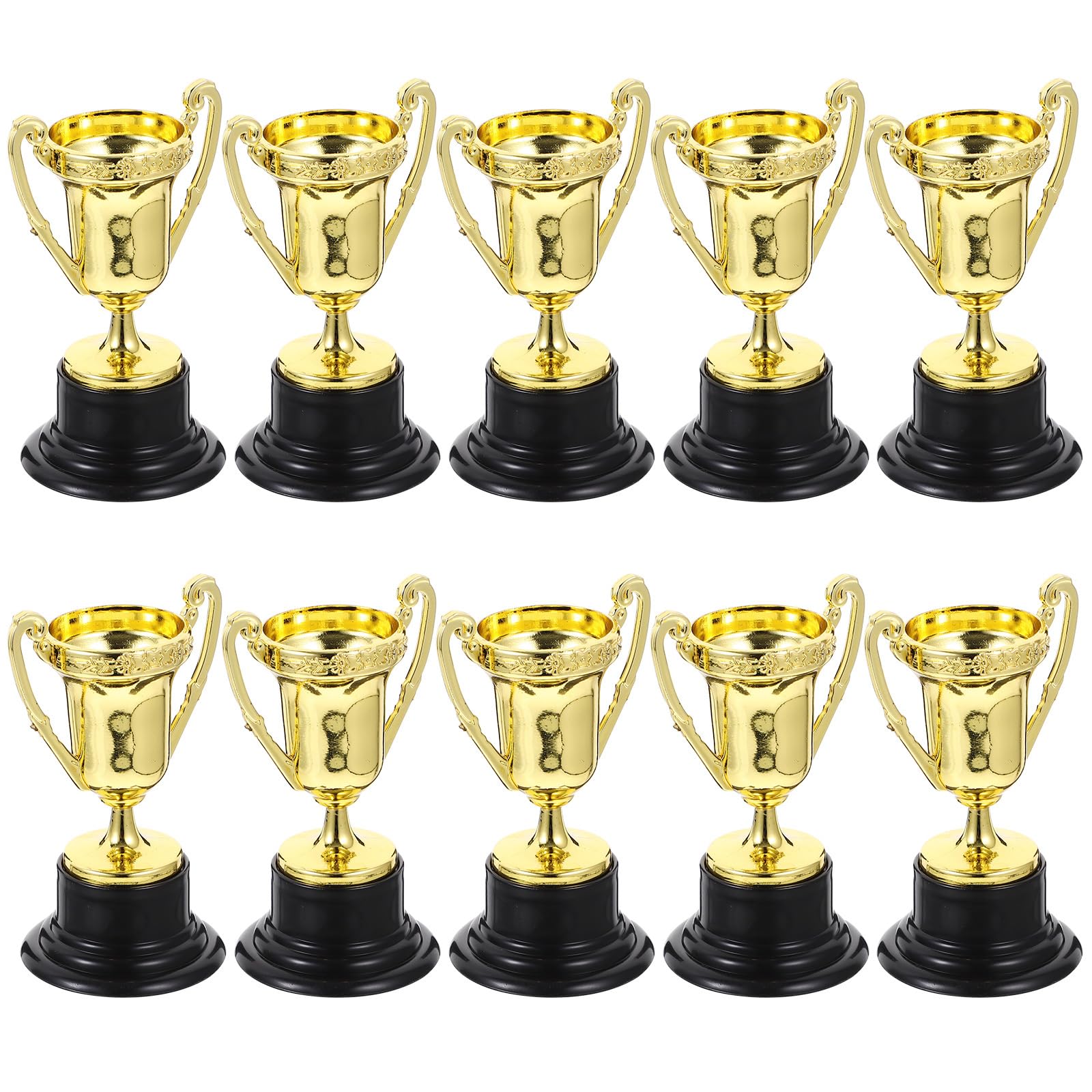 STOBOK 10Pcs Halloween Costume Contest Trophies Gold Award Trophy Cups Plastic Golden Cup Trophies for Party Favors, Rewards, Winning Prizes, Competitions