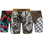PSD Underwear Mens Boxer Briefs - Luxury Print, Standard Length Packs and Singles, Soft & Breathable Boxer Briefs for Men