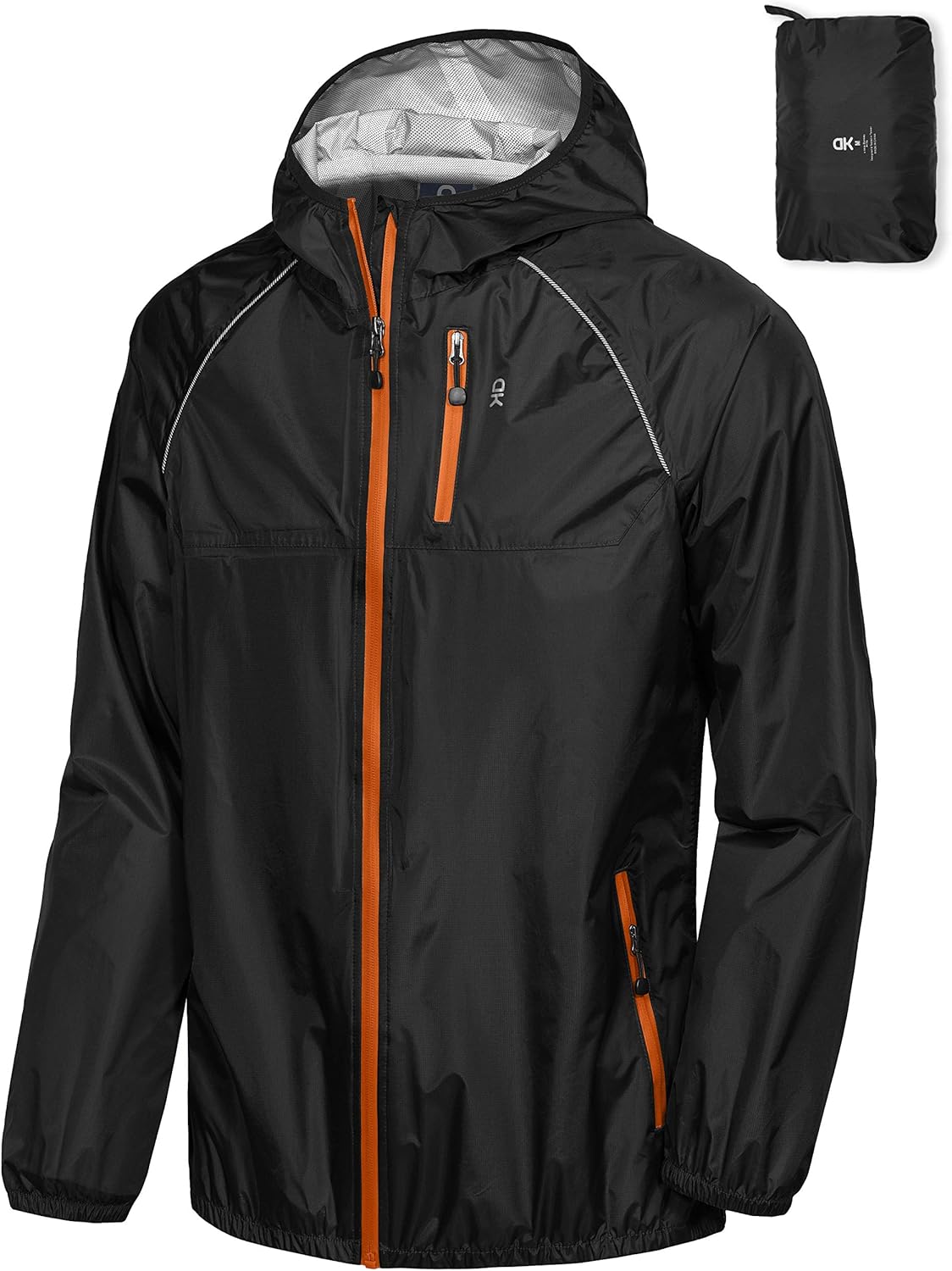 Little Donkey Andy Men's Rain Cycling Bike Jacket with Hood, Windproof and Waterproof, Ultralight Packable : Sports & Outdoors