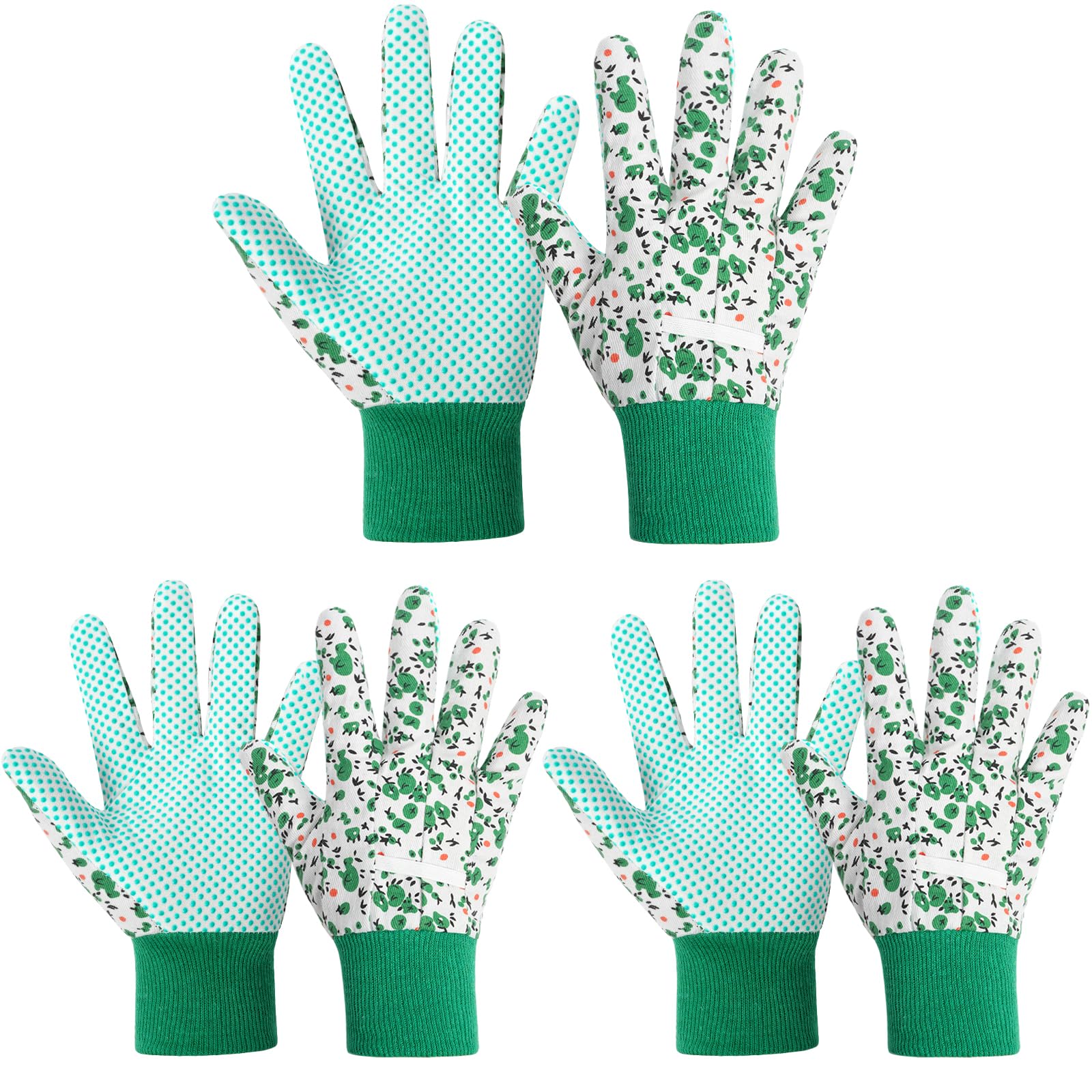 Ainiv Floral Gardening Gloves for Women/Ladies, 3 Pairs Non-Slip Garden Work Gloves, Breathable Yard Work Glove Light Working Gloves for Farm, Yard, Pruning, Outdoor Multi-Purpose(Universal Size) — image 1