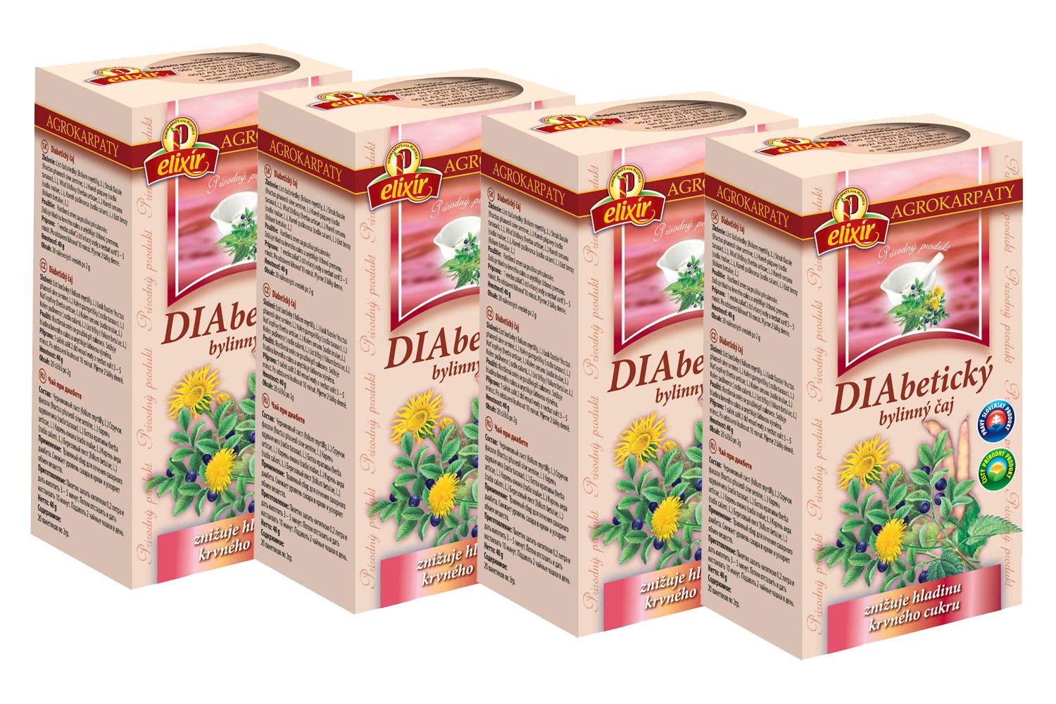 Diabetic Tea | Natural Herbal Tea for Diabetes | Blood Sugar Management (4 Pack, 80 Tea Bags 160g)