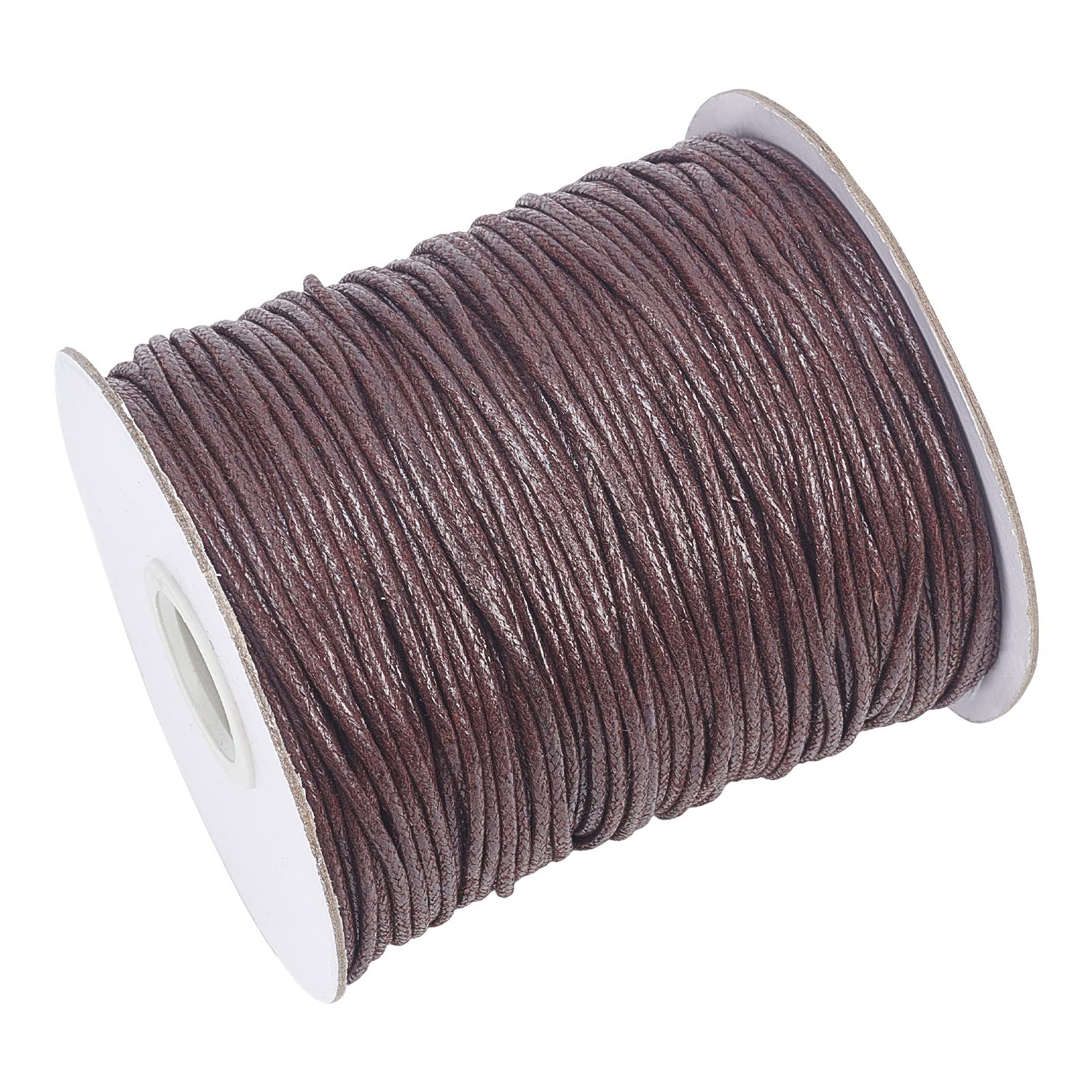 PH PandaHall 100 Yards 1.5mm Waxed Cotton Cord Waxed String Wax Thread Beading Cord Craft String for Bracelet Necklace Jewellery Making Beading Kontting Sewing Macrame Handicrafts, Saddle Brown