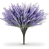 Butterfly Craze Lifelike Artificial Lavender Plants - Perfect for Crafting, Home Decor, and Weddings, Pair with Fake/Dried Flowers Like Purple Roses, Nearly Natural Faux Silk Flowers, 8-Piece Bundle