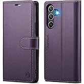 FLIPALM Wallet Case for Samsung Galaxy A16 5G, RFID Blocking Credit Card Holder, PU Leather Folio Flip Kickstand Protective Shockproof Cover for Galaxy A16 (Purple)