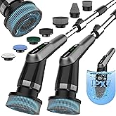 G2 Electric Spin Scrubber - Upgraded 10-in-1 IPX7 Waterproof Scrubber Brush Electric, Retractable Handle & 2-Speed for Bathro