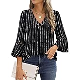 Timeson Women's Business Casual Tops 3/4 Sleeve Dressy Blouses Office Work Shirts
