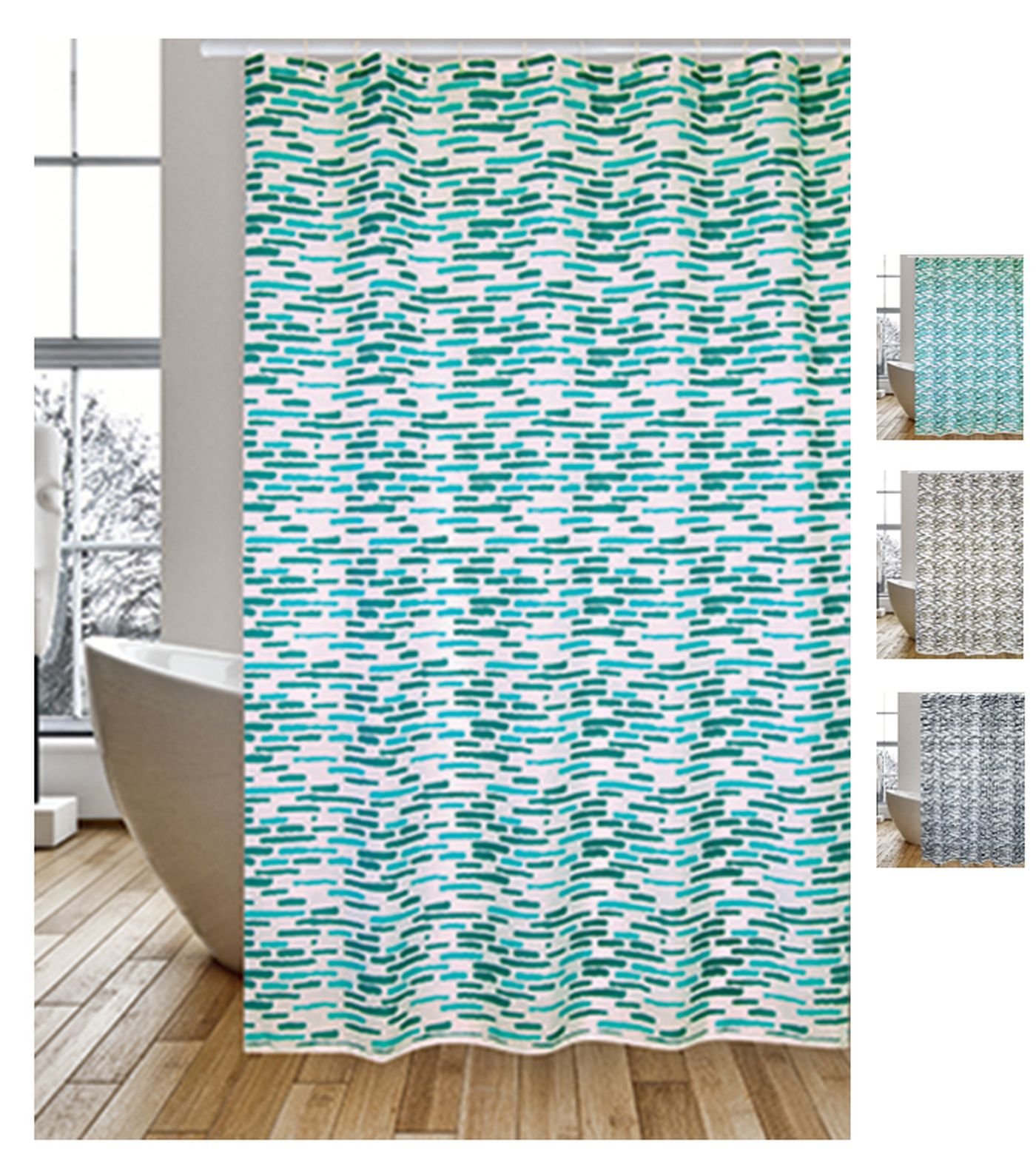 MSV "Loft Polyester Shower Curtain, Blue, 180 x 200 cm