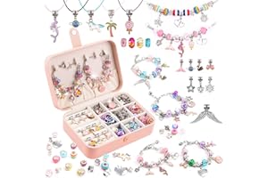UFU Charm Bracelet Making Kit -120Pcs DIY Jewelry Making Kit, Mermaid Gifts for Girls Toys Crafts for Teen Girls Ages 5 6 7 8