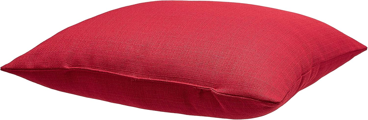 Basics 2-Pack Linen Style Decorative Throw Pillows - 18" Square, Classic Red: Home & Kitchen