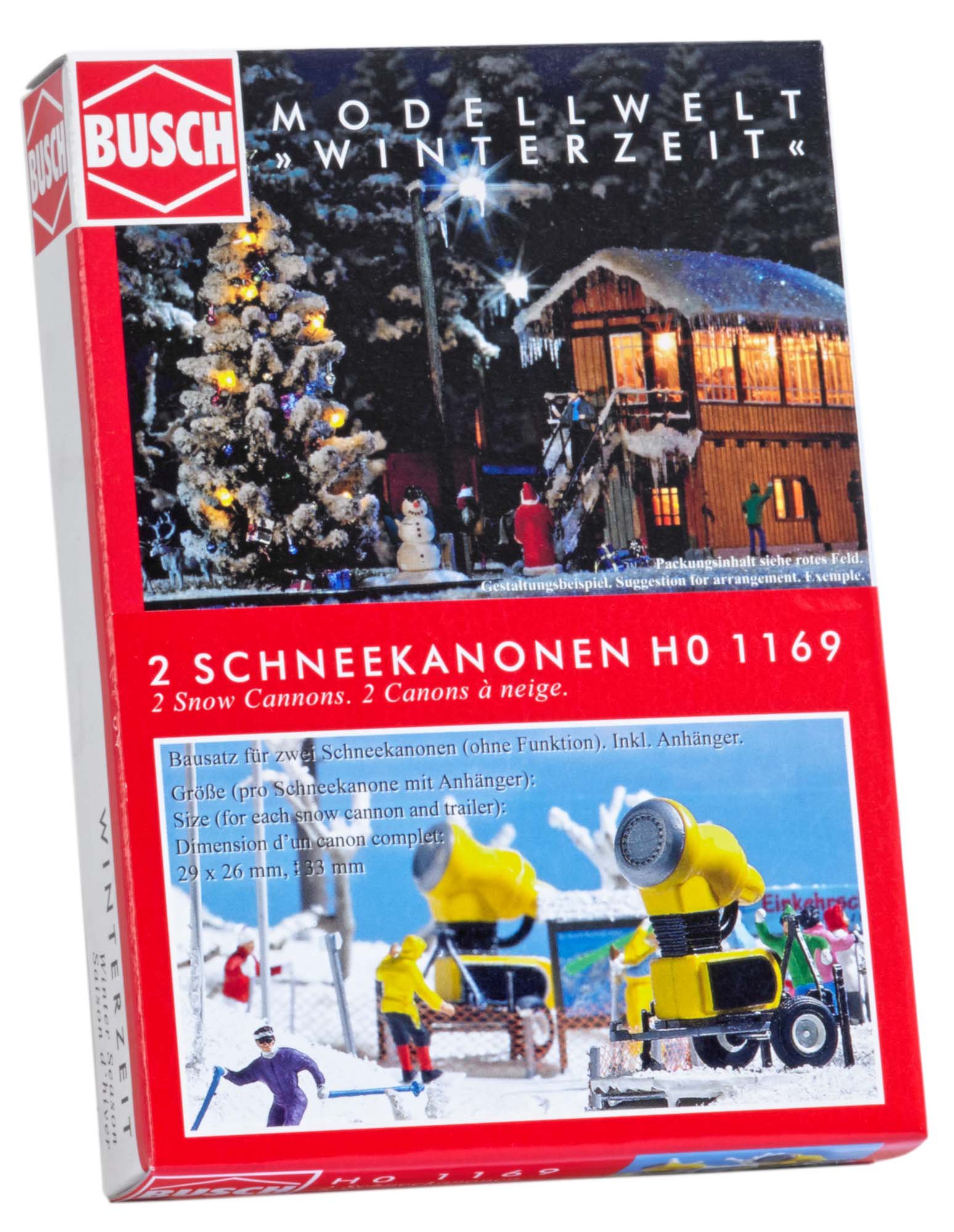 Busch HO Scale Model Railway Scenery Snow Cannons 2/HO Scenery Accessory for Teens