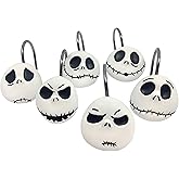 Jay Franco Disney Nightmare Before Christmas Jack Skellington 12-Piece Shower Curtain Hooks