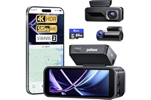 Pelsee P1 Pro Dash Cam Front and Rear, STARVIS 2 Sensor, 4K Dual Dash Camera for Cars with Full-Color Night Vision, HDR WDR, 