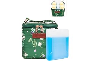 Sarah Wells Cold Gold Breastmilk Cooler Bag with Safety Tested Ice Pack – Insulated Milk Storage for Work, Travel & Daycare – Fits Bottles & Parts – Durable, Washable (Olive You)