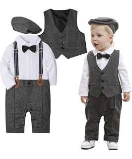 Regali per neonati Decstore Neonato Bambino 3 pezzi pagliaccetto gilet  cappello Formale Gentleman Nozze Suit Smoking Battesimo urban-earth.co.uk