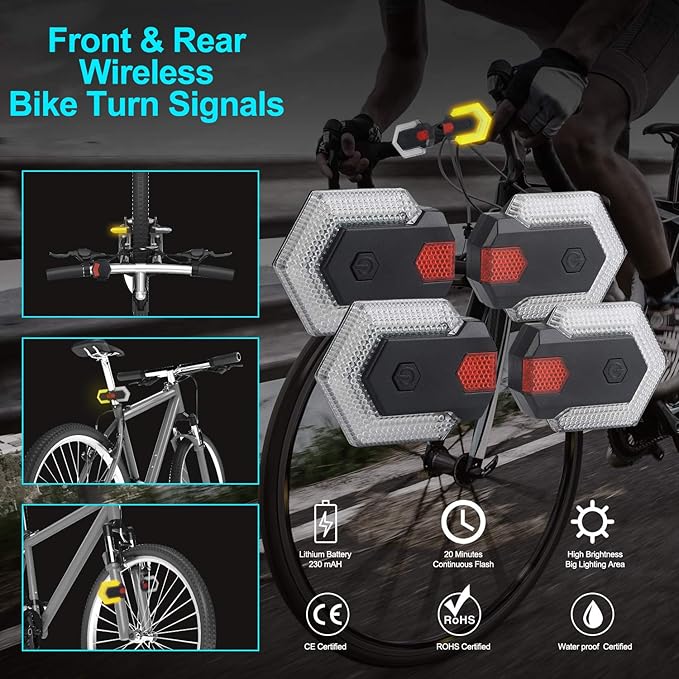 front and rear bicycle turn signals