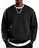 COOFANDY Men's Round neck Sweatshirt Soild Color