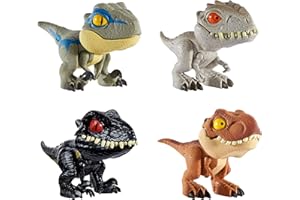 Mattel Jurassic World Dinosaur Snap Squad Collectibles for Display, Play and Snap On Feature for Attaching to Backpacks, Lunch Packs and More
