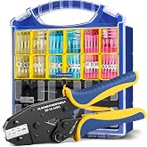 haisstronica 320PCS Heat Shrink Wire Connectors Set, 9" Wire Crimper | Full-Cycle Ratchet, Adhesive-Lined Sleeves, 15 Sizes, Clear Lid, Removable Bins, Automotive Wiring