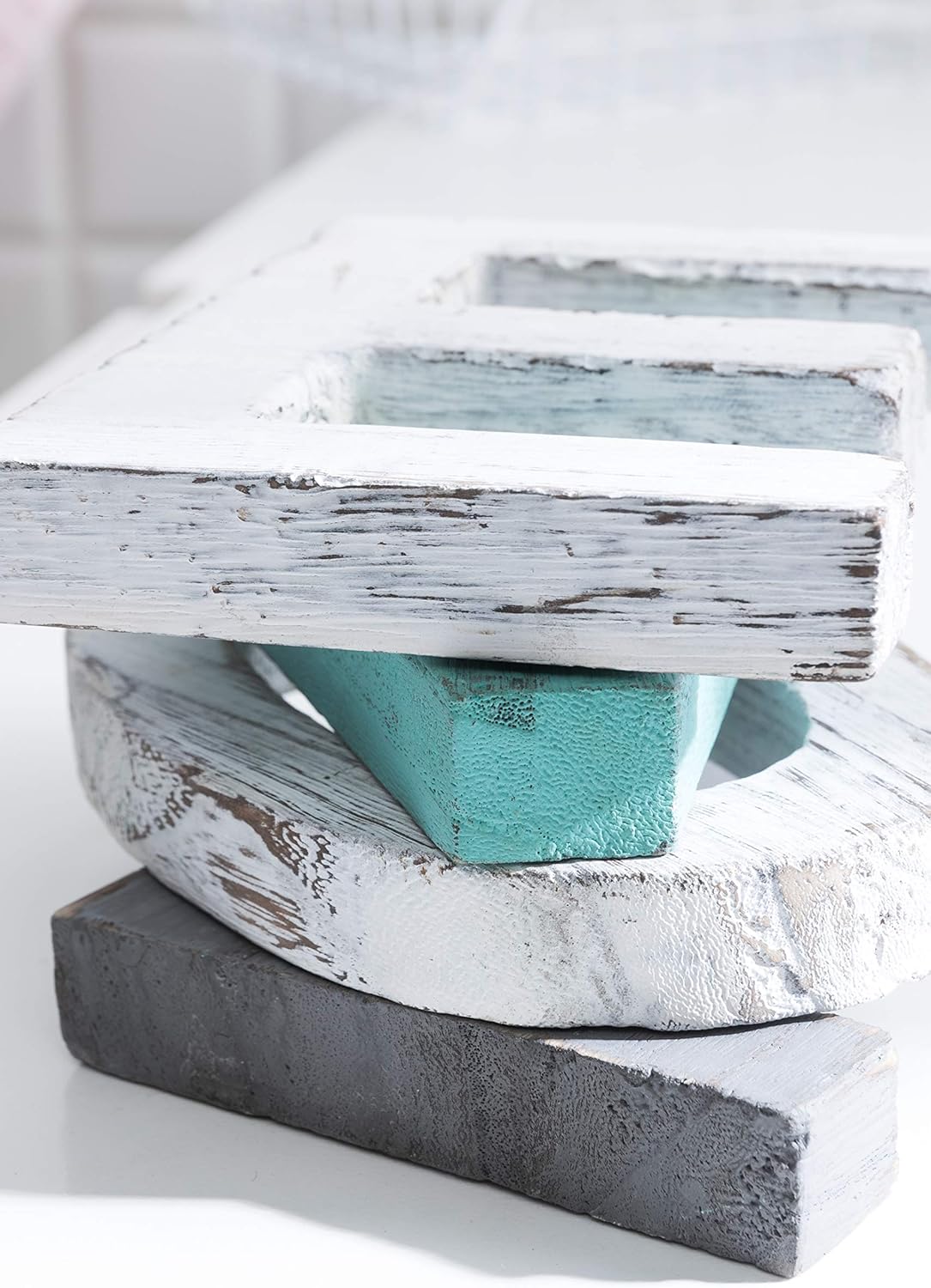 Y&Me Rustic Wood Home Sign, Decorative Wooden Block Word Signs, Freestanding Wooden Letters, Rustic Home Signs for Home Decor, 16.5 x 5.9 Inch, Multicolor: Home & Kitchen