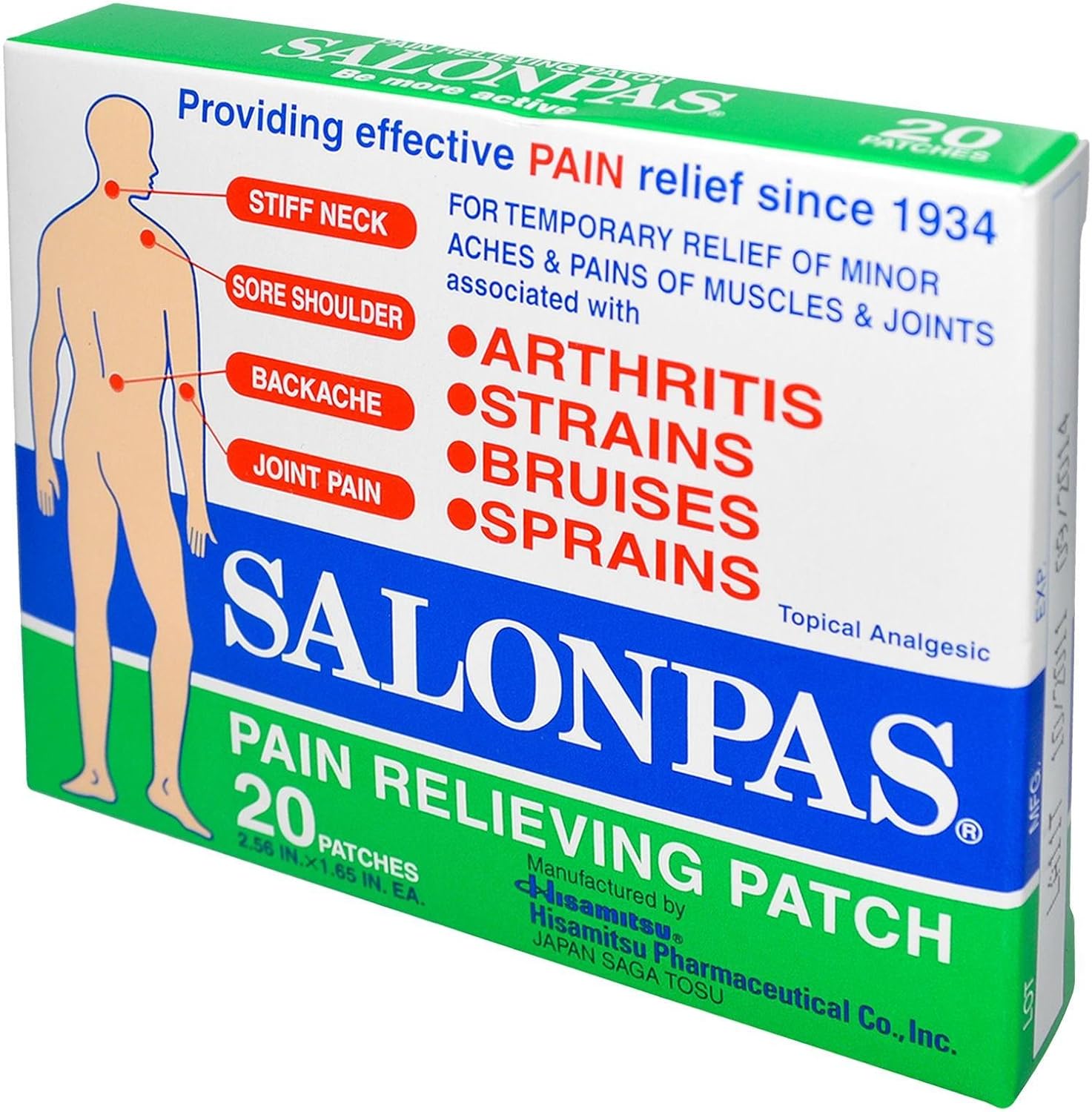 SALONPAS SALONPAS PAIN REL PATCH, 20 CT Health & Personal Care