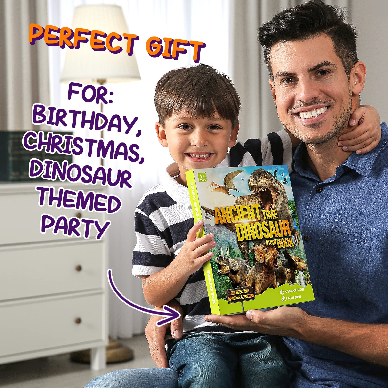 Dinosaur Toys for Kids 3-5 Dinosaur Book with Sounds 30 Species Names & Realistic Sounds InteractiveToys for Boys Girls Kids 2 3 4 5 6 7 Year Old Dinosaur Toys Gifts(Dinosaur Book)