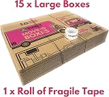 Direct Global Trading 15 x 47L Cardboard Boxes 52x30x30cm with Fragile Tape view 3