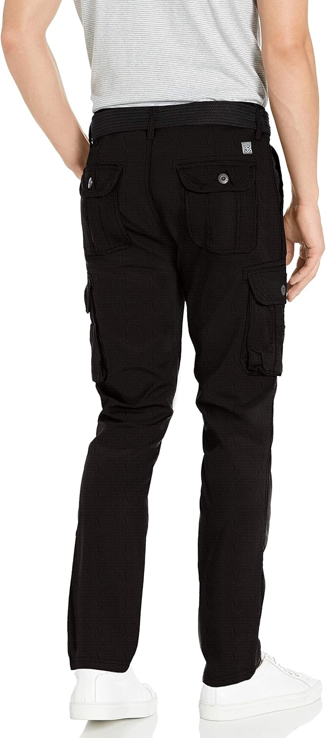 Southpole Men's Jogger Pants Washed Ripstop Fabric with Cargo Pockets: Clothing