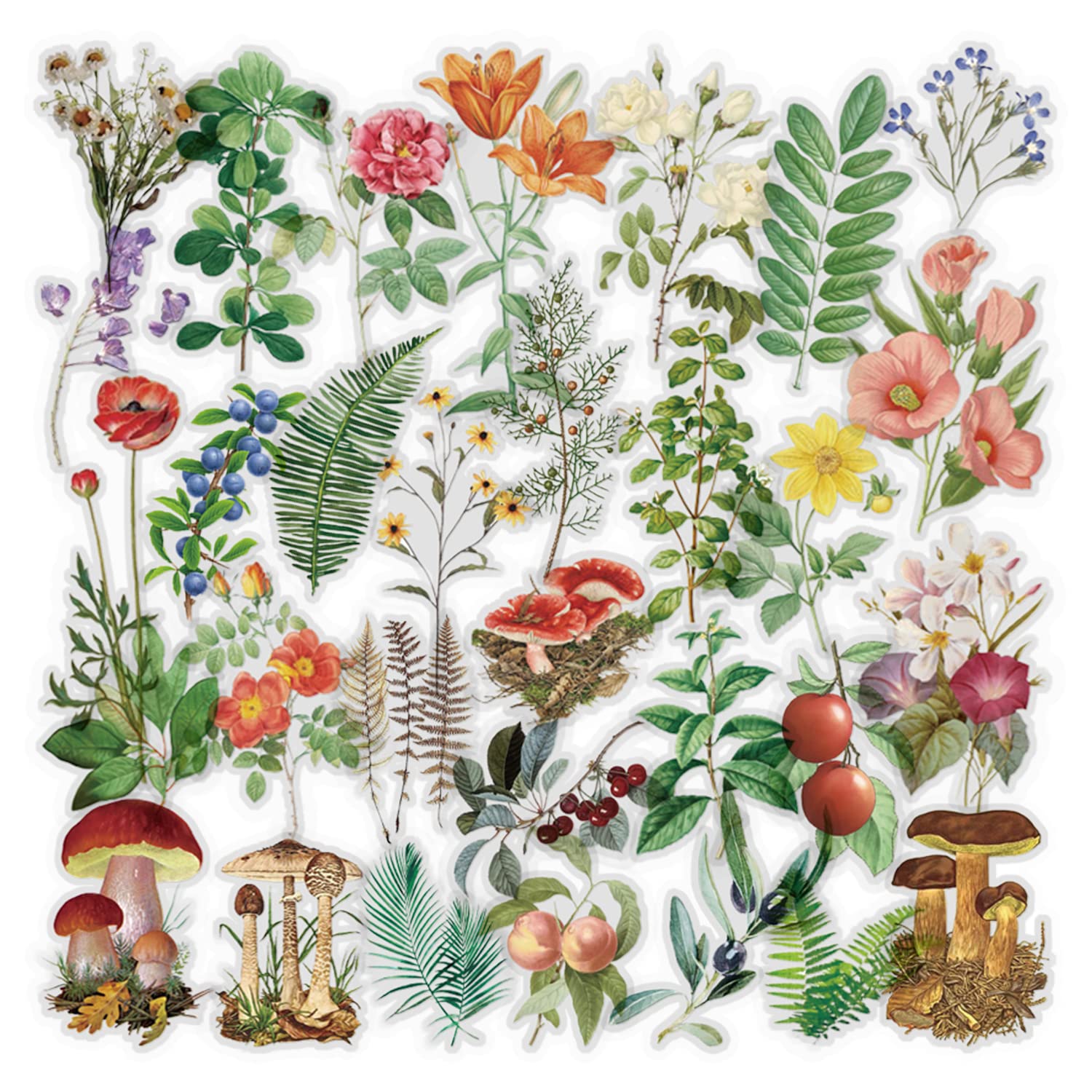 Mayplous 6 Packs Scrapbook Flower Stickers, Decorative Planner Supplies for Scrapbooking, Diary, Album, Journals & DIY Arts and Crafts (Monet)