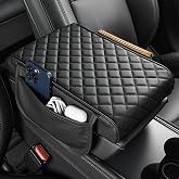 JOYTUTUS Center Console Cover for SUV Sedan, Thick Arm Rest Pad with Storage Bag Leather Middle Console Protector, &lrm;12.6" x 7.8" x 2.16"
