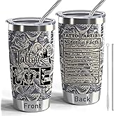 CWEGSJ Tattooist Gift Tattoo Artist Nutrition Facts 20oz Stainless Steel Vacuum Insulated Tumbler Tattooist Appreciation Gift Tattoo Life Cup (Tum-Tattoo Life)