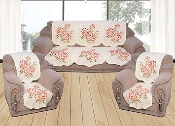 Yellow Weavestm 6 Piece Off-White Sofa & Chair Cover Set
