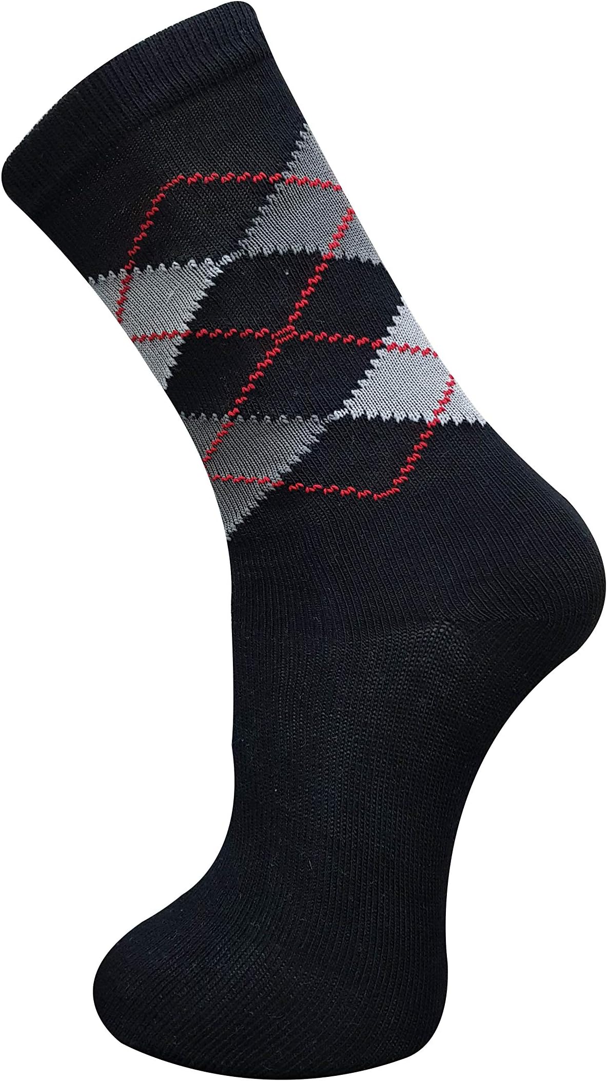 Premium Quality 12 & 6 Pairs Men's Cotton Blend Argyle Socks UK Size 6-11