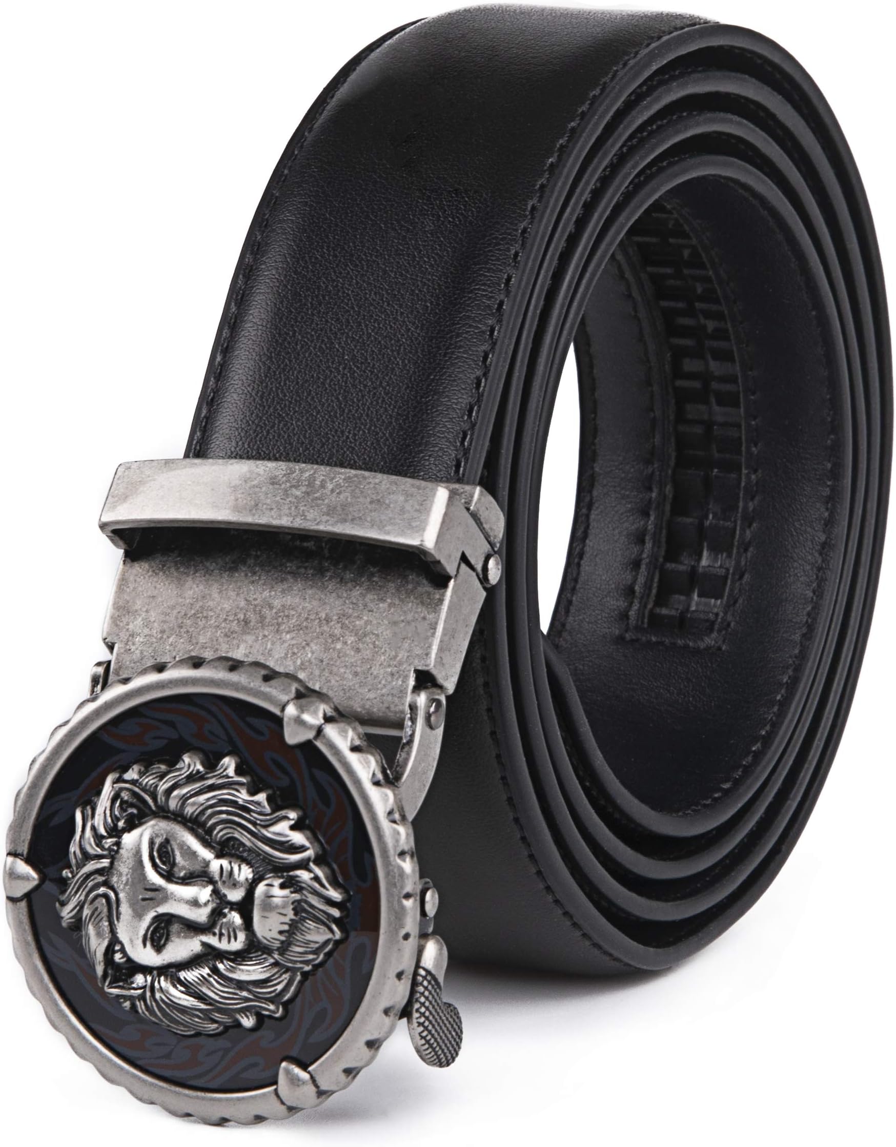 Men's Ratchet Casual Dress Belt with Click Sliding Buckle, Adjustable Trim to Fit