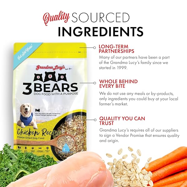 3 BEARS CHICKEN DOG FOOD – 1LB