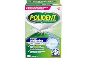 Polident Overnight Whitening Denture Cleanser Tablets - 120 Count