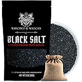 Witches &amp; Wiccan Black Salt, Protection Rituals &amp; Wiccan Spells, 2 oz Bag | Handcrafted negative energy protection crystals for witchcraft, witchcraft supplies, bag