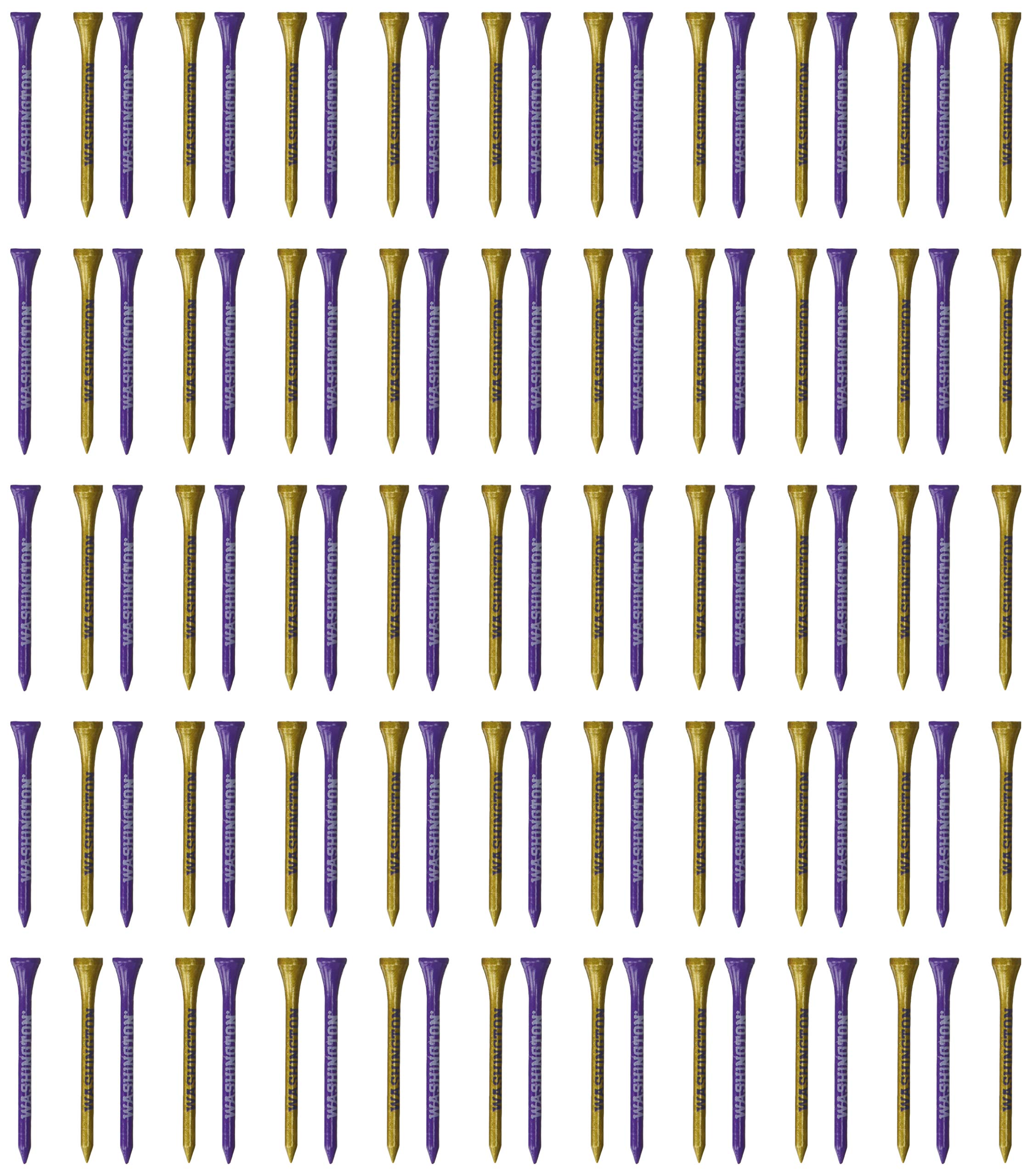 Team Golf NCAA Washington Huskies Pack Of 50 Golf Tees 2-3/4" Golf Tees, 50 Pack, Regulation Size, Multi Team Colors