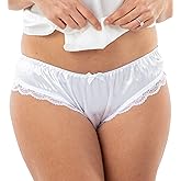 Satini Women's Tanga Bikini Lingerie Briefs Panties Satin Frilly Lace Knickers