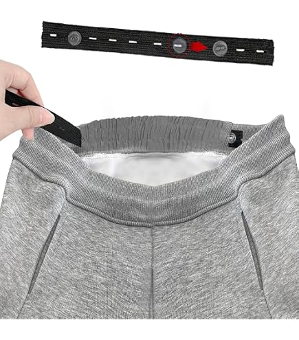 Lot De 6 Ceintures Élastiques Noires Avec Boutons - Ajusteur Taille Pantalon, Maternité, Enfants