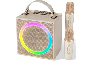 Verkstar Karaoke Machine, 2024 Upgraded Karaoke Portable Systems with Two Microphones Storage, Bluetooth Karaoke Speaker Singing Machine for Adults Kids, Gifts for Girls Boys Party