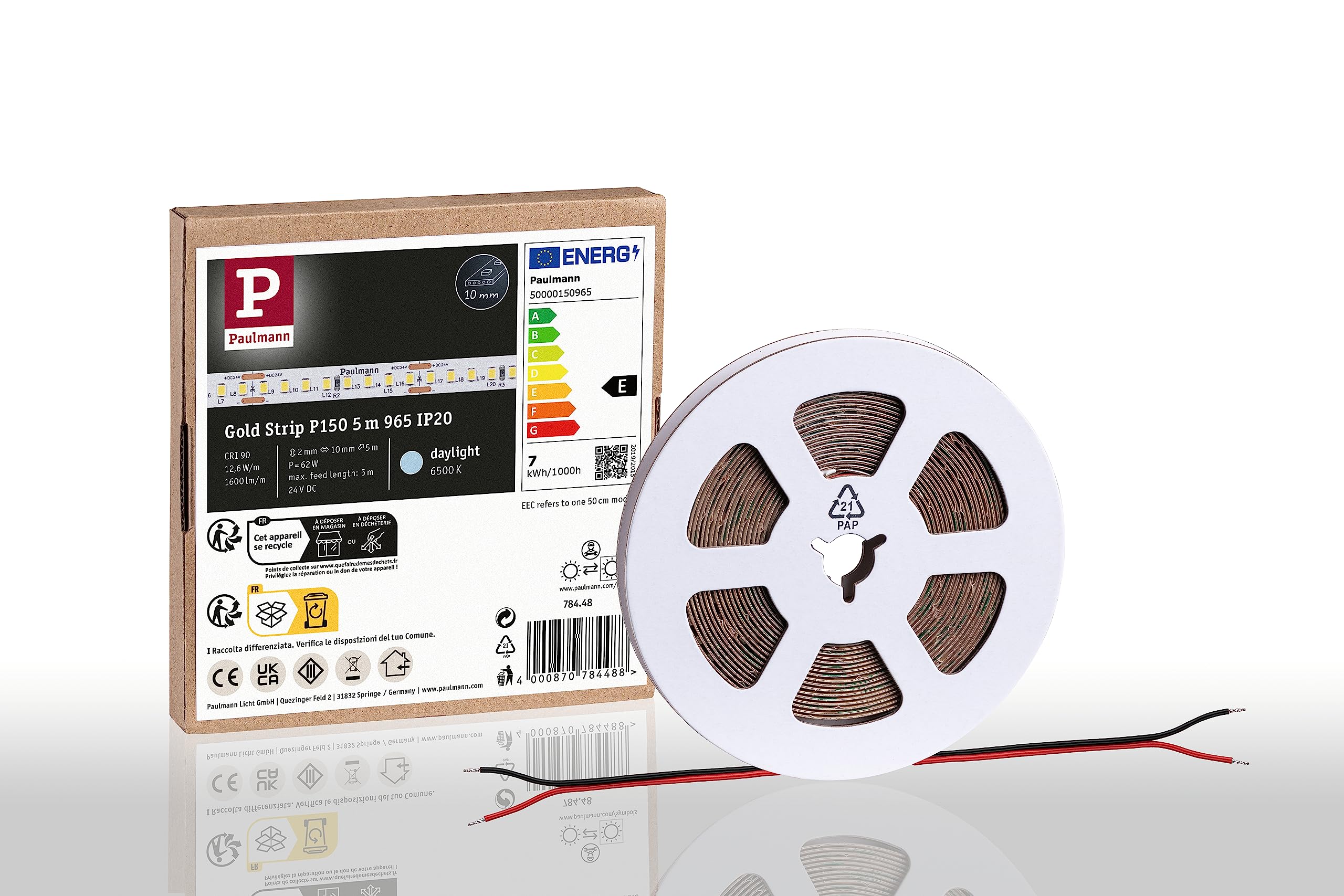Paulmann 78448 Pro LED Strip Gold P150 965 5m 62W 1600lm/m 160 LEDs/m 6500K LED Strip