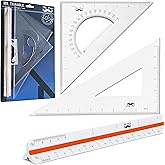 Mr. Pen Architectural Triangular Ruler Set with 12 Inch Triangular Scale, 11 Inch 30/60 and 8 Inch 45/90 Triangles