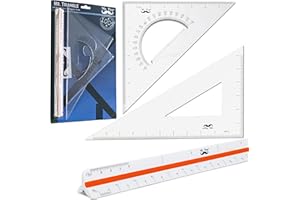 Mr. Pen Architectural Triangular Ruler Set with 12 Inch Triangular Scale, 11 Inch 30/60 and 8 Inch 45/90 Triangles