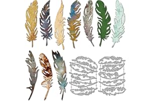 GLOBLELAND Damaged Feathers Cutting Dies for Card Making Vintage Feather Metal Die Cuts Retro Die Cut Dies for DIY Embossing 