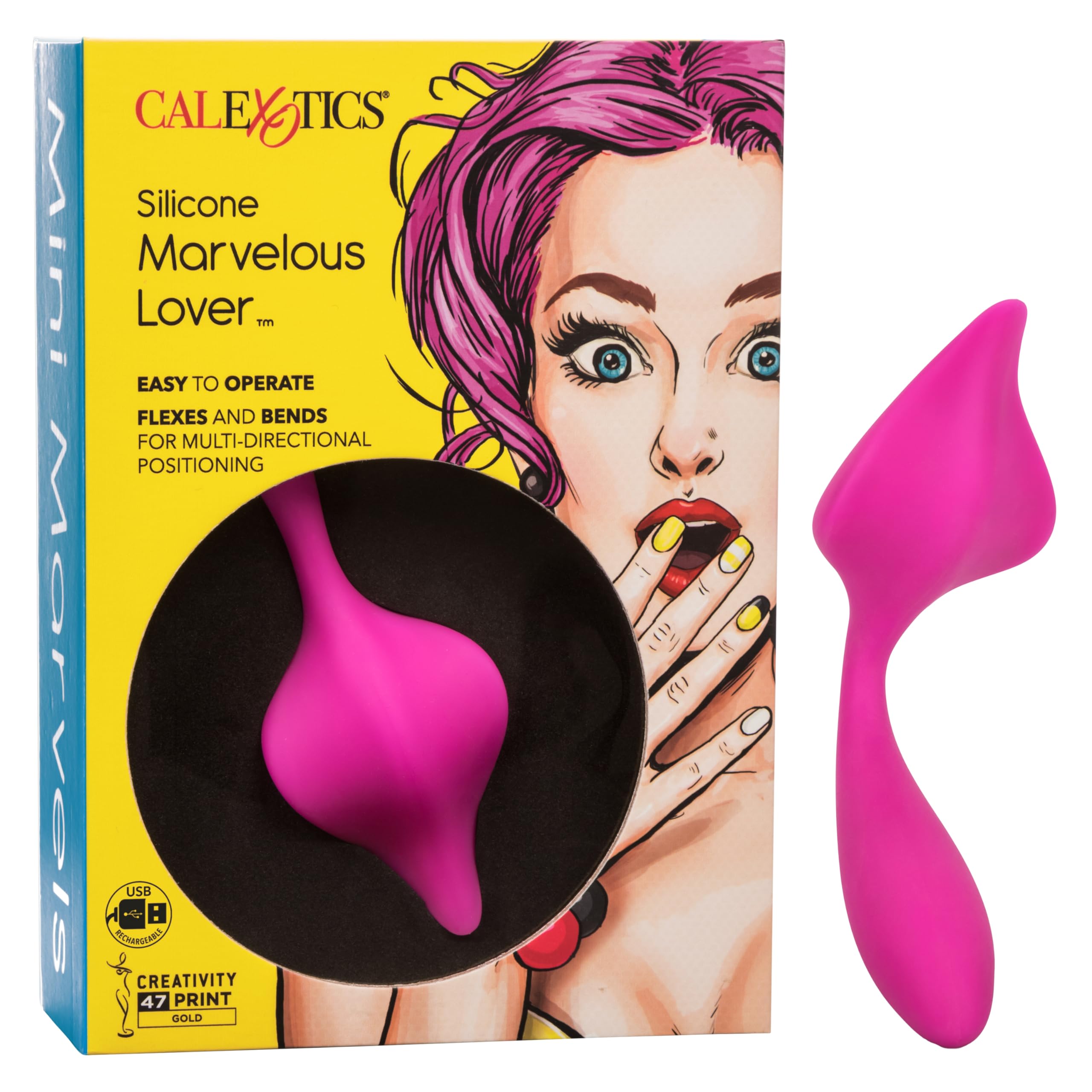 Mini Marvels Silicone Marvelous Rechargeable Lover 10 Function Waterproof, Pink, u